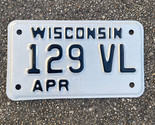 Wisconsin Expired April 2012 Black White Vanity Motorcycle License Plate... - £19.13 GBP