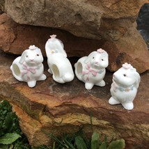 Set of 4 Rabbit Napkin Rings, Bone China PIA, Phillipines - £30.37 GBP