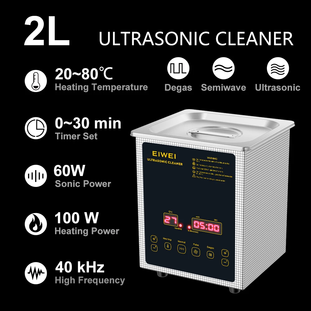 EIWEI 2L Ultrasonic Cleaner Stainless Steel Portable Wash Machine Home - $238.90