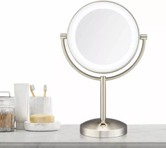 Conair Double-Sided LED Lighted Tabletop Mirror, 1x/10x Magnification Ni... - $29.21