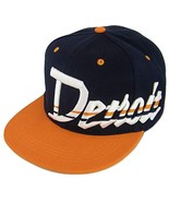 Detroit Offset Jagged Script Men&#39;s Adjustable Snapback Baseball Cap (Nav... - £11.95 GBP