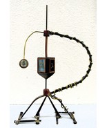 Artist Gary Rosenthal Copper Brass Fused Glass Dreidel Kinetic Sculpture  - $135.61 CAD