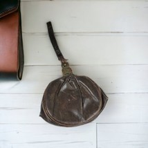 Antique Victorian Edwardian  Purse Handbag Gemstone  LEATHER Bag Origina... - £110.28 GBP