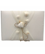Ivy Lane Design Guest Book Sea Shell Beach Ivory Satin Tulle Overlay Twi... - $52.86 CAD
