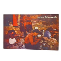 Postcard Indian Silversmiths Native Americans Chrome Unposted - $8.90