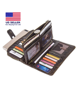Unisex Genuine Leather Long Wallet RFID Clutch Organizer with Coin &amp; Car... - $67.21 CAD