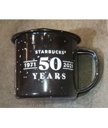 Starbucks Rare Partner Small Mini Tin Mug Cup 50 Years 1971 to 2021 Black - $337.95 MXN