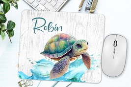 Sea Turtle Mouse Pad, Personalized Turtle Gifts, Sea Turtle Desk Accessories, Oc - £11.85 GBP