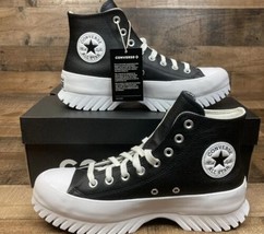 Converse Shoes Men 9/Women 11 Black Chuck Taylor All Star Lugged 2.0 Hi Leather - £51.38 GBP