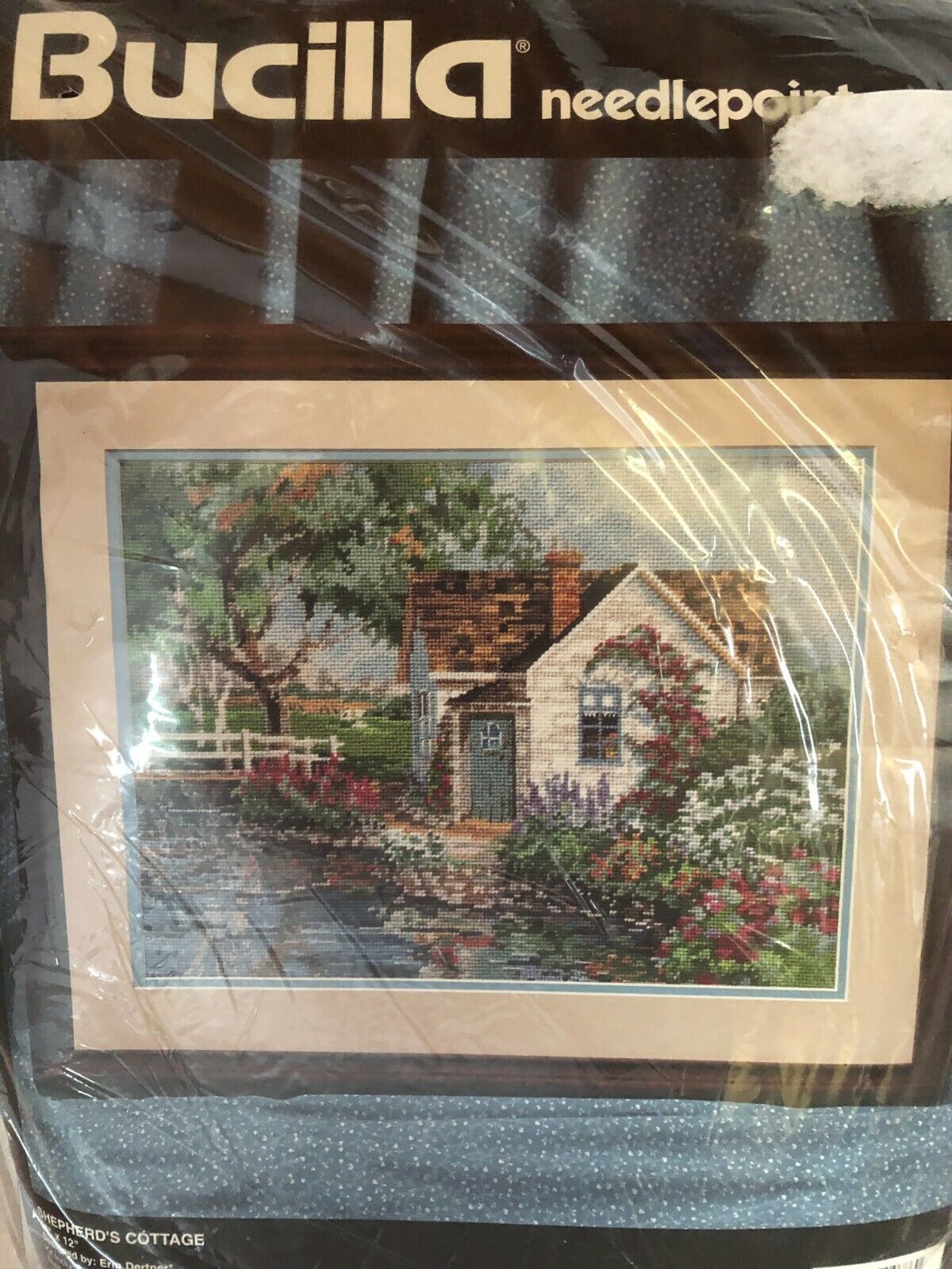 Bucilla Needlepoint Shepherd’s Cottage Vintage Country Garden Scen 16x12 Dertner - $39.98