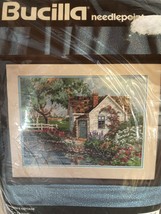 Bucilla Needlepoint Shepherd’s Cottage Vintage Country Garden Scen 16x12... - $39.98