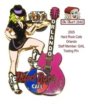 Hard Rock Cafe 2005 Orlando Florida Staff Member GAIL with Guitar Trading Pin - $19.95