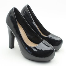 Torrid Womens Black Glossy Faux Leather Platform Pumps Slip-on Heels Sz 7.5 W - £19.45 GBP