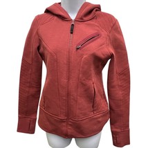 5.11 Tactical Women&#39;s Full Zip Hoodie XS Red Fitted Thumbholes Chest Pocket - $23.74