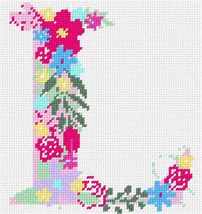 Pepita Needlepoint kit: The Letter L Flowering Pastel, 7&quot; x 7&quot; - $50.00+