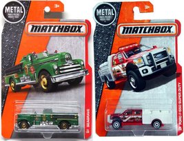 Matchbox 2016 Fire Trucks Heroic Rescue 2 PK MBX Ford F-550 Super Duty F... - £25.62 GBP