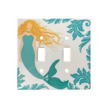 Blonde Mermaid Ceramic Double Switchplate Wall Floater Light Switch Cover Plate - £22.11 GBP