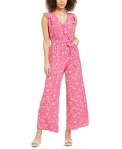allbrand365 designer Women Petite Printed Flutter Sleeve Jumpsuit,Pink,2 P - $104.72