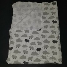 Carter&#39;s Gray White Sheep Clouds Receiving Blanket Lovey Security 100% C... - $16.79