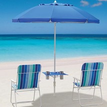 Outdoor 7FT Umbrella With Table Tilt Sand Anchor Summer Beach Sun Shade ... - $54.13