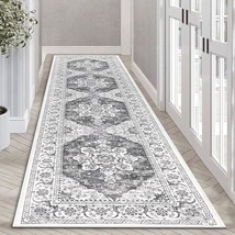 Vintage Runner Rug For Hallway, Machine Washable Area Rug Runners With Rubber Ba - £53.77 GBP