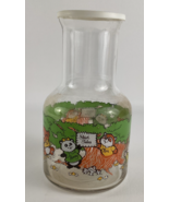 Hallmark Shirt Tales Cartoon Glass Carafe Pitcher Decanter Lid Vintage 1982 - $49.45