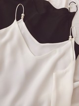 White Loose Chiffon Top Women Sleeveless V-Neck Chiffon Tank Tops image 5