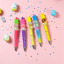 Easter Peeps Beaded Pen Handmade Bunny Focal Pen - Pink Yellow Blue Green - $12.00