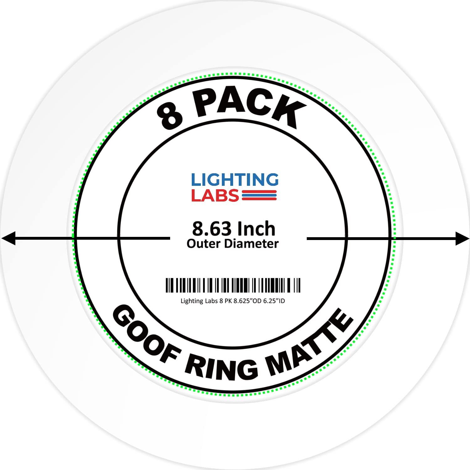 8 Pack Matte White Goof Trim Ring For 8&quot; Inch Recessed Can Lighting Down... - $33.94