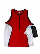 Insport Mens S DriTec Tri Zip Tank Top Performance Red Triathlon Run Cyc... - $14.99