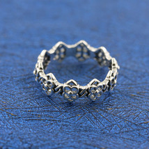 925 Sterling Silver Oriental Blossoms Stackable Ring For Women - £15.97 GBP