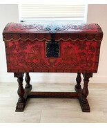 Tibetan Monastery Shrine Room Leather Skull Storage Chest w/ Stand Voodo... - $4,993.36 CAD