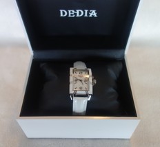 DEDIA LILY LR Watch Precious Stones Genuine Clean Diamonds WHITE  NEW - £483.41 GBP