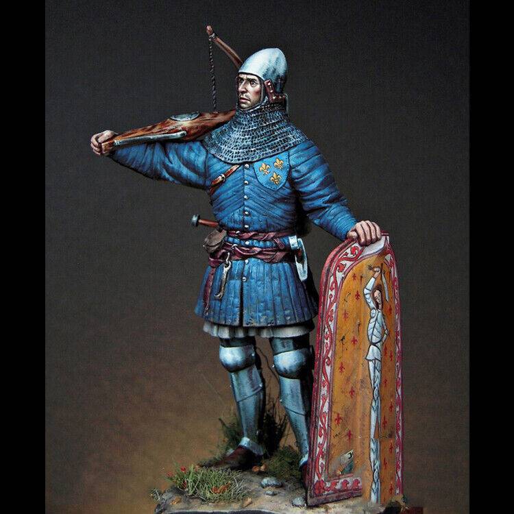 1/24 Resin Model Kit French Medieval Knight Warrior Crossbowman ...