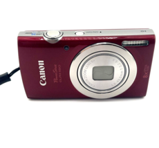 Canon PowerShot ELPH 180 20MP Digital Camera 8x Zoom HD Video Red Bundle TESTED - £223.61 GBP