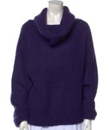Jones New York Vintage Mohair Sweater Vowl Neck Rib Knit Sweater Navy Bl... - $46.82 CAD