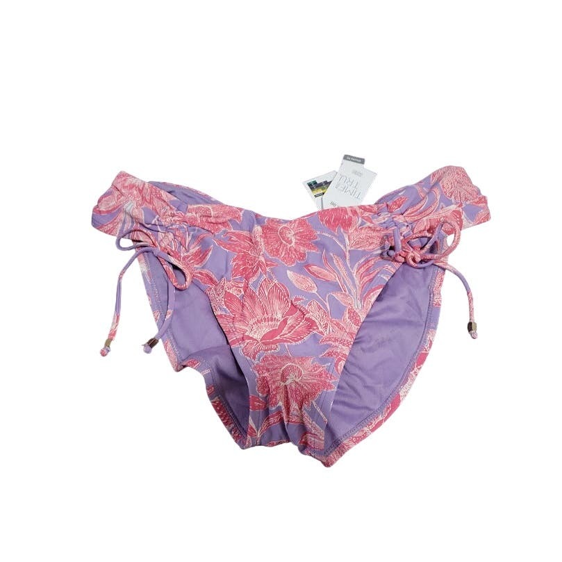 Primary image for NWT Time and Tru Xl 16-18 Pink/Purple Low Floral Rise Cheeky Fit swim bottom 