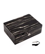 International  Lacquered Ebony Wood Jewelry Box with Valet Tray &amp; Key Lock - £138.01 GBP