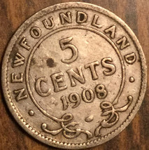 1908 Newfoundland Silver 5 Cents Coin - £5.65 GBP