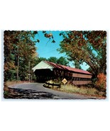 Covered Bridge Autumn Scene Postcard - $7.00