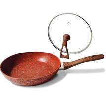 10 Inch Frying Pan With Special Lid - Deluxe Copper Granite Stone Coatin... - £73.24 GBP