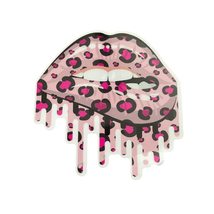 Pink Cheetah Drip Lips | Waterproof | Vinyl Sticker - £6.69 GBP