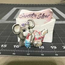 Giftco Inc Sweet n&#39; Slow Sugar Packet Holder 1989 Porcelain Mouse Sip Diet Soda - $14.49