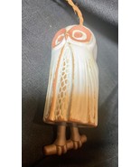 Art Pottery Owl Bell Hanging Wind Chime Figural Statue Bird Figurine Scu... - $102.34 CAD
