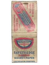 Diamond Match Safety Edge Paper Vintage 50s Advertising Matchbook Cover ... - £3.98 GBP