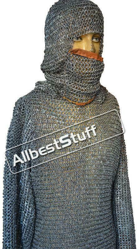 Primary image for 17 Gauge 8 MM Full Round Riveted Maille Hauberk Strong Chainmail Shirt ABS