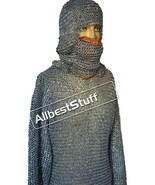 17 Gauge 8 MM Full Round Riveted Maille Hauberk Strong Chainmail Shirt ABS - £509.91 GBP