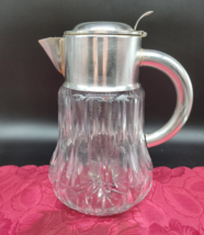 Large Crystal Glass Pitcher With Ice Insert. Vintage, possible W. Germany - $40.98