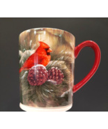 Art Lang Coffee Mug Cardinal December Dawn  Rosemary Milette marked 2013 - £7.81 GBP