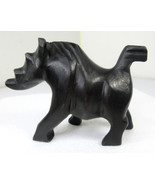 Vintage Warthog Wooden Carved Figure Small 3&quot; Tall Black Wood Primitive ... - £15.63 GBP